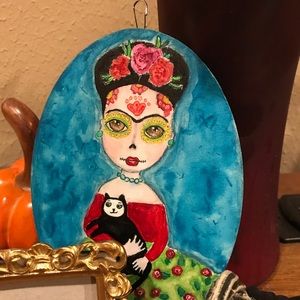 Wall Art - Original watercolor painting Frida Kahlo Catrina Wall Art - Original watercolor painting Frida Kahlo Catrina